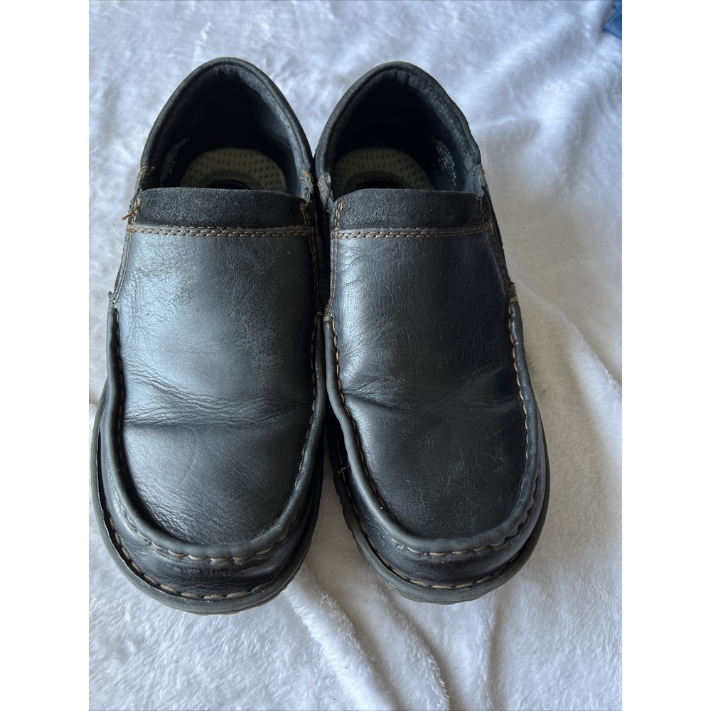 Born Men's 9.5 M Black Leather Slip-On Shoe Loafer  - Classic Comfort